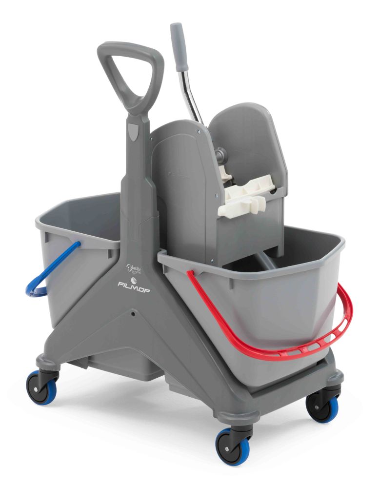 ONEFRED — Chariot double seau avec poignée — 73 × 40 × 87 cm, 2 × 25 L