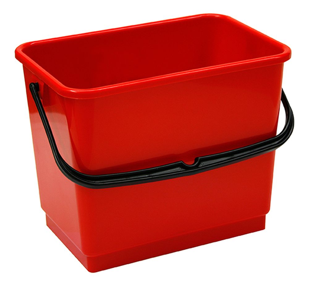 Seau plastique 4 L — 17 × 25,5 × 19,5 cm, rouge