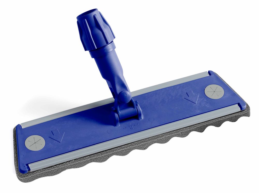 Balai trapèze — Balai à semelle mousse remplaçable avec manche — 40 × 11 cm