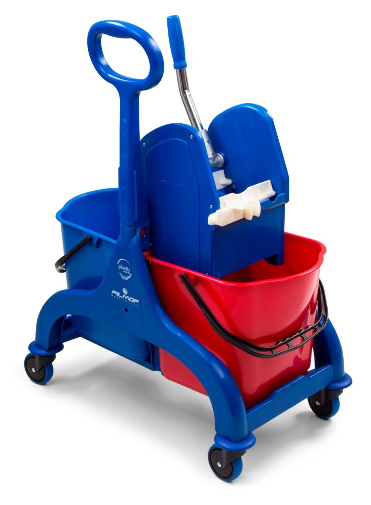 FRED — Chariot double seau avec poignée — 65 × 41 × 88 cm, 2 × 15 L