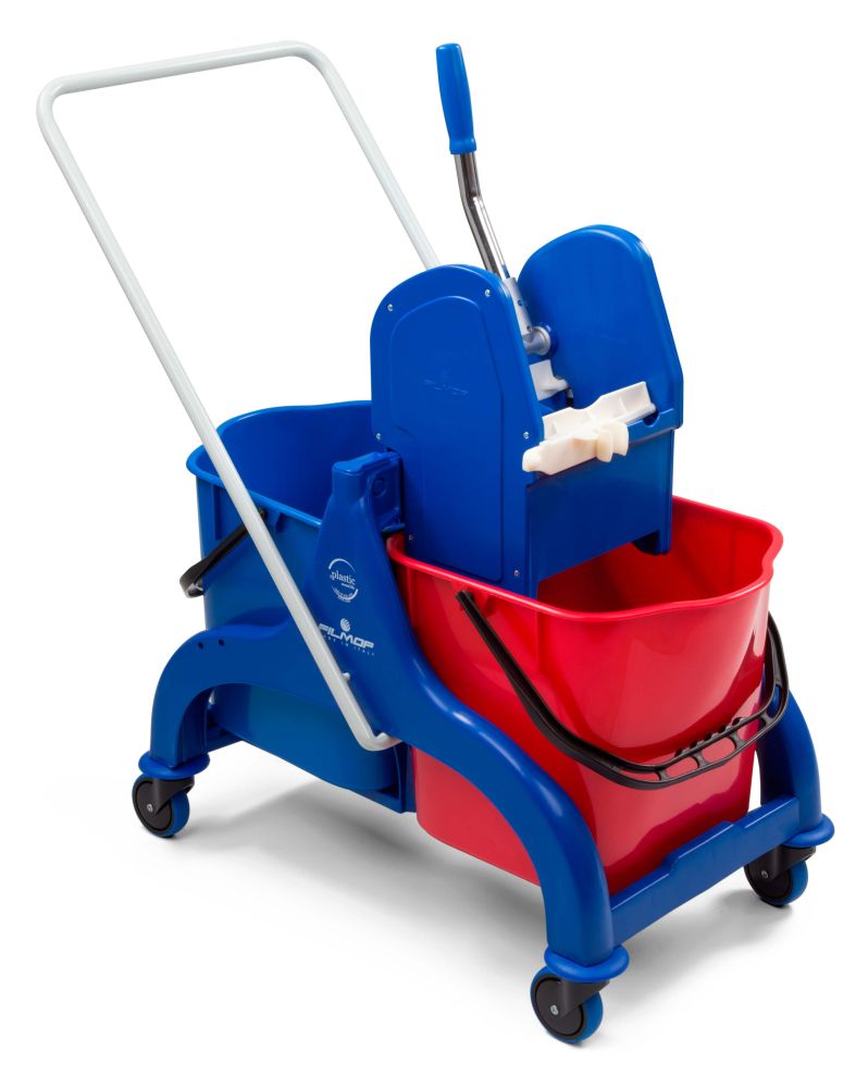 FRED — Chariot double seau avec timon — 87 × 42 × 90 cm, 2 × 25 L