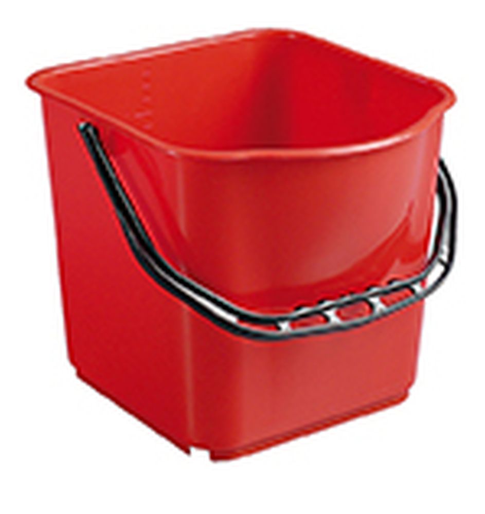 Seau plastique 15 L — 34 × 33,5 × 28,3 cm, rouge
