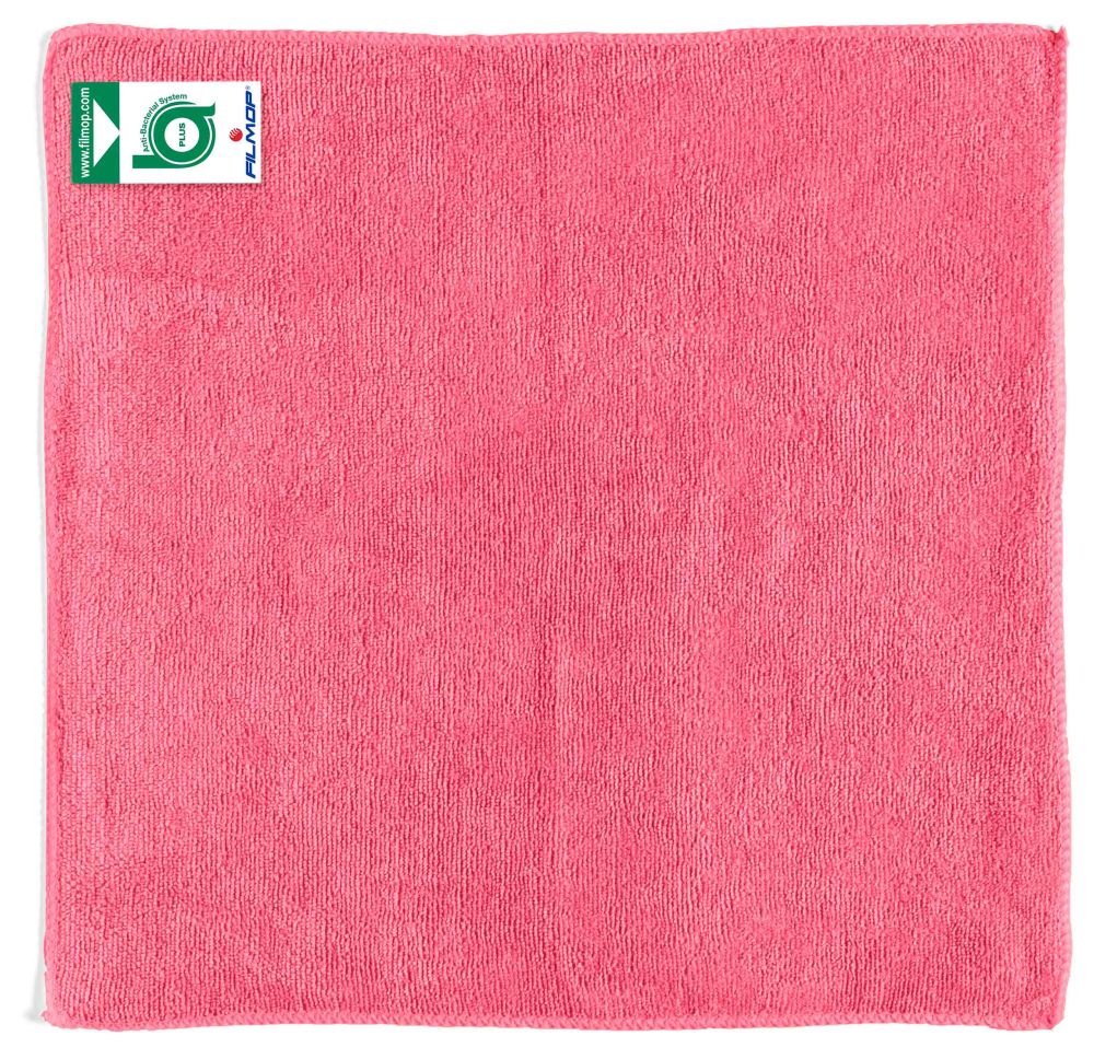 MULTI-T A-B PLUS — Lavette ultra-microfibre — 40 × 40 cm, rouge — carton de 200